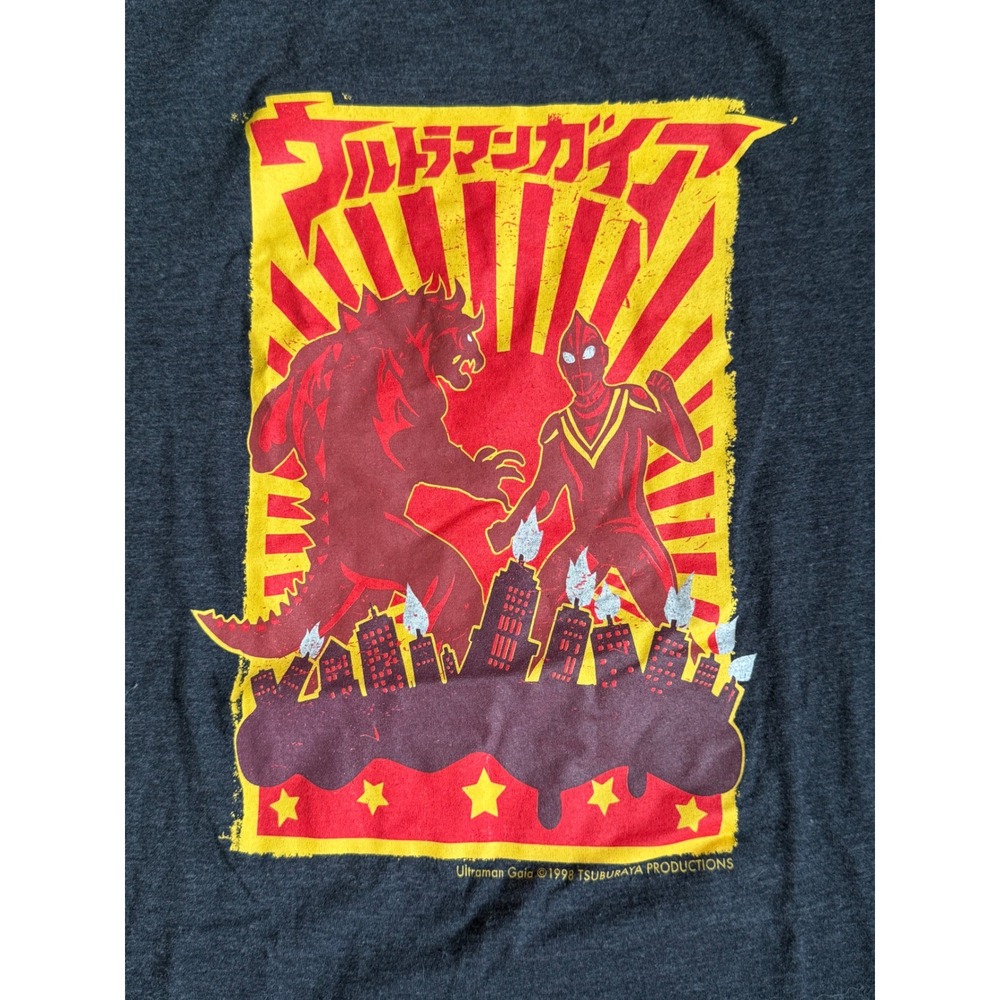 Vintage‎ Ultraman Gaia 1998 Kaiju Anime Graphic Tee Large Japan Tokusatsu